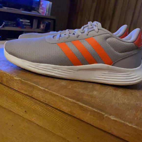 adidas | Shoes | Adidas Tennis Shoes Gray With Orange Stripes Excellent  Condition | Poshmark